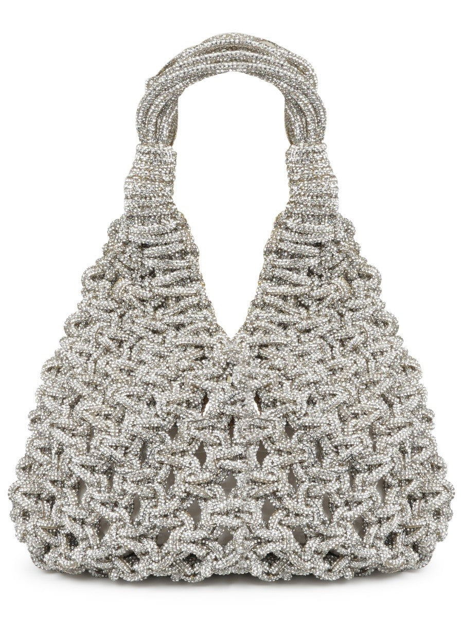 Hibourama Women's Borsa Vannifique Small Con Cristalli Silver