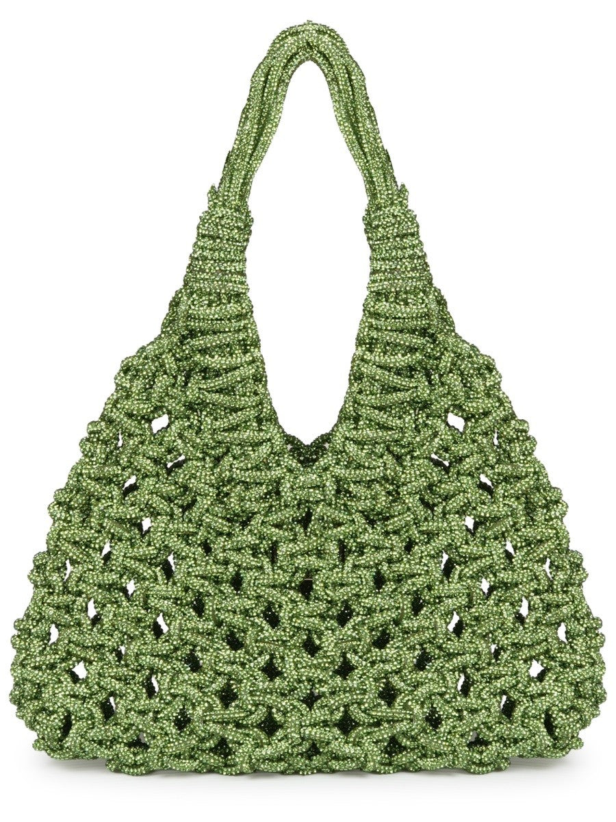Hibourama Women's Borsa Vannifique Small Con Cristalli Green