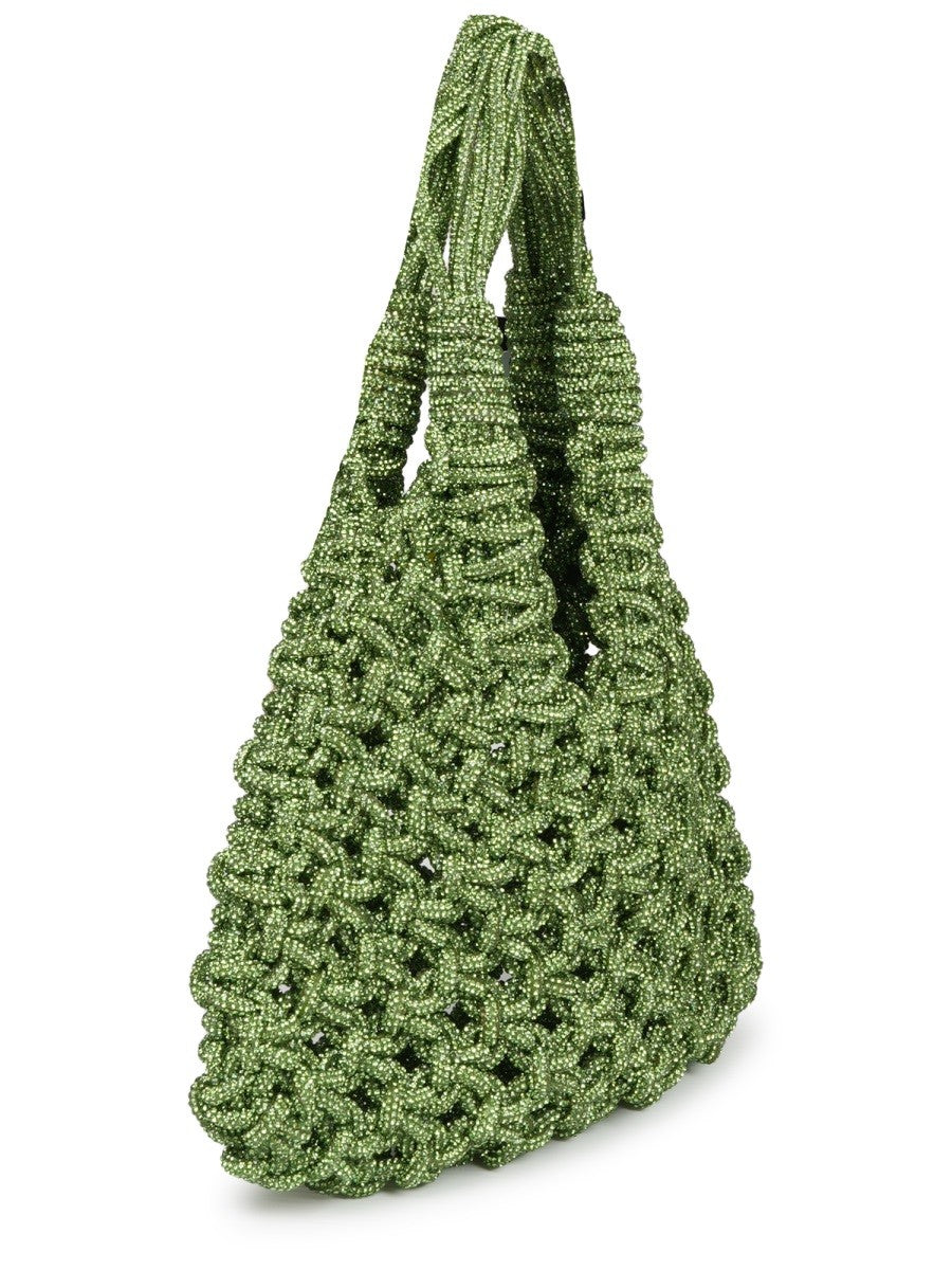 Hibourama Women's Borsa Vannifique Small Con Cristalli Green