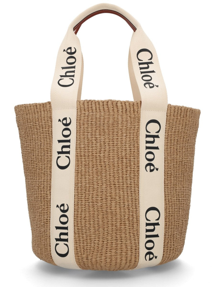 Chloé Women's Borsa Woody Large Beige