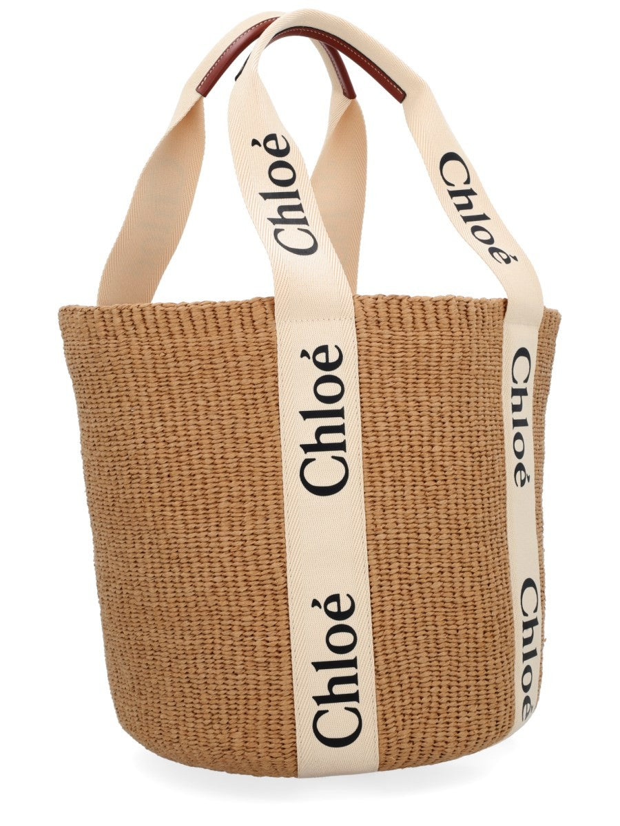 Chloé Women's Borsa Woody Large Beige