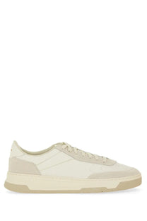 Boss men’s baltimore tenn sneaker white cream-colored suede and leather low-top with chunky rubber sole