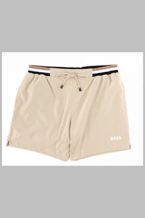 Bose men’s costume da bagno con beige swim shorts in beige with striped elastic waistband and drawstring closure