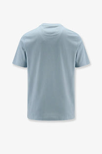 BOSS men’s light blue cotton short-sleeved polo shirt with classic collar and subtle stitching details