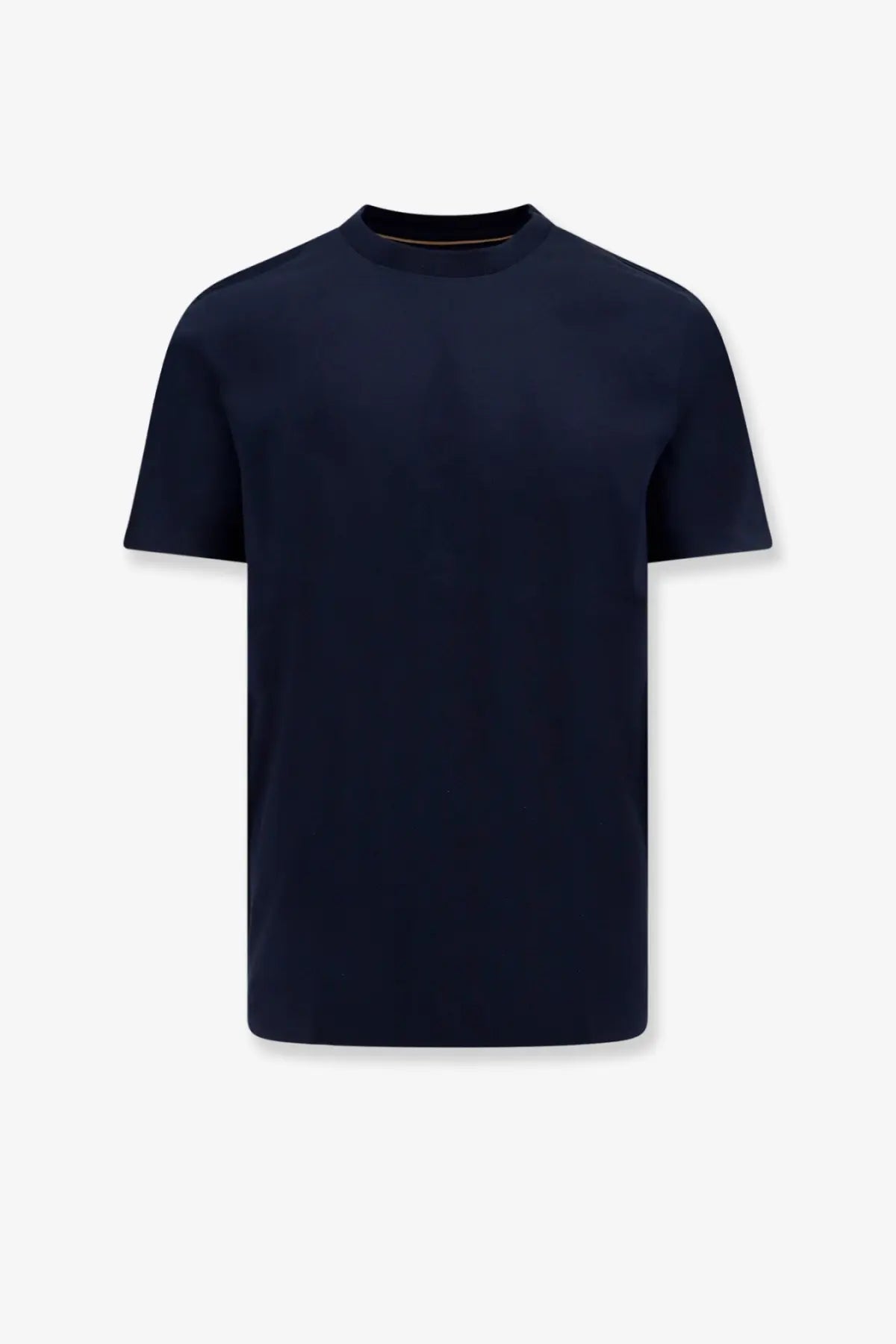 Navy blue short-sleeved cotton crew neck t-shirt from BOSS menswear collection titled BOSS Men’s Cotton Shirt Blue