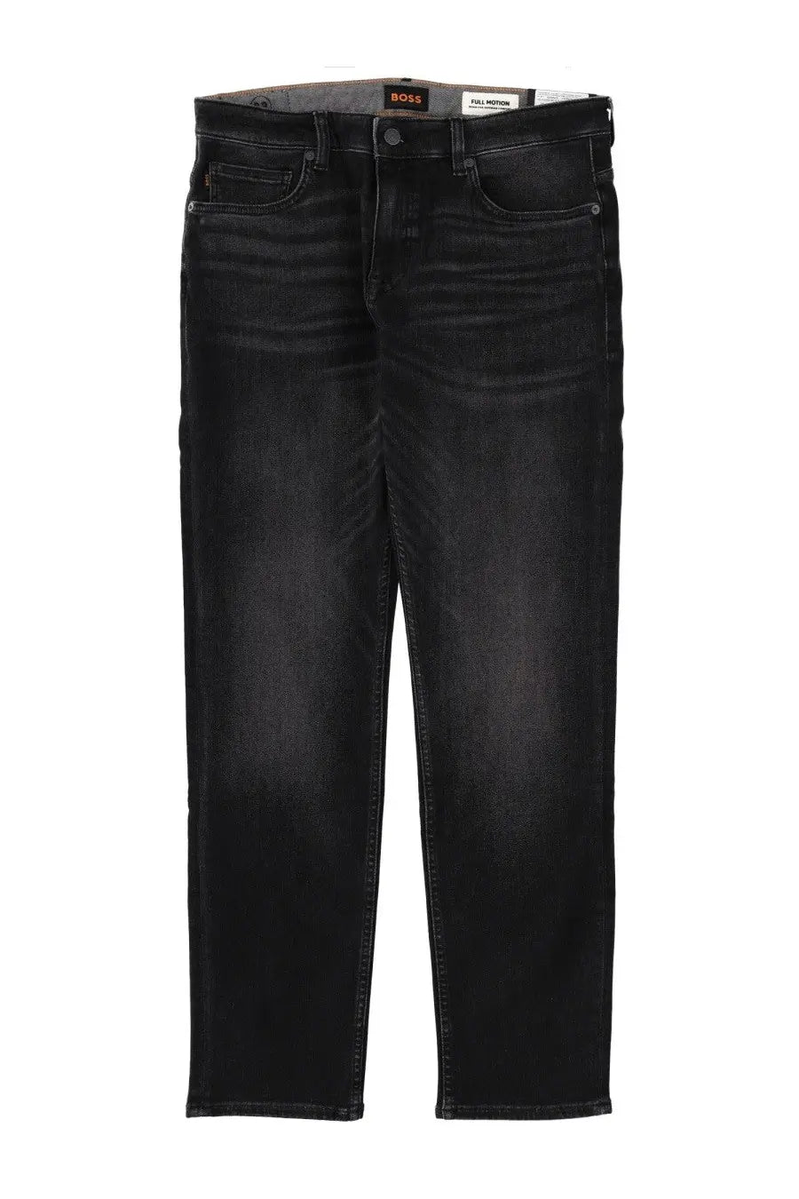 Boss men’s delaware jeans black slim fit black denim jeans with subtle fading details