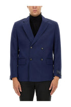 BOSS Men's Double Breasted Jacket Blue