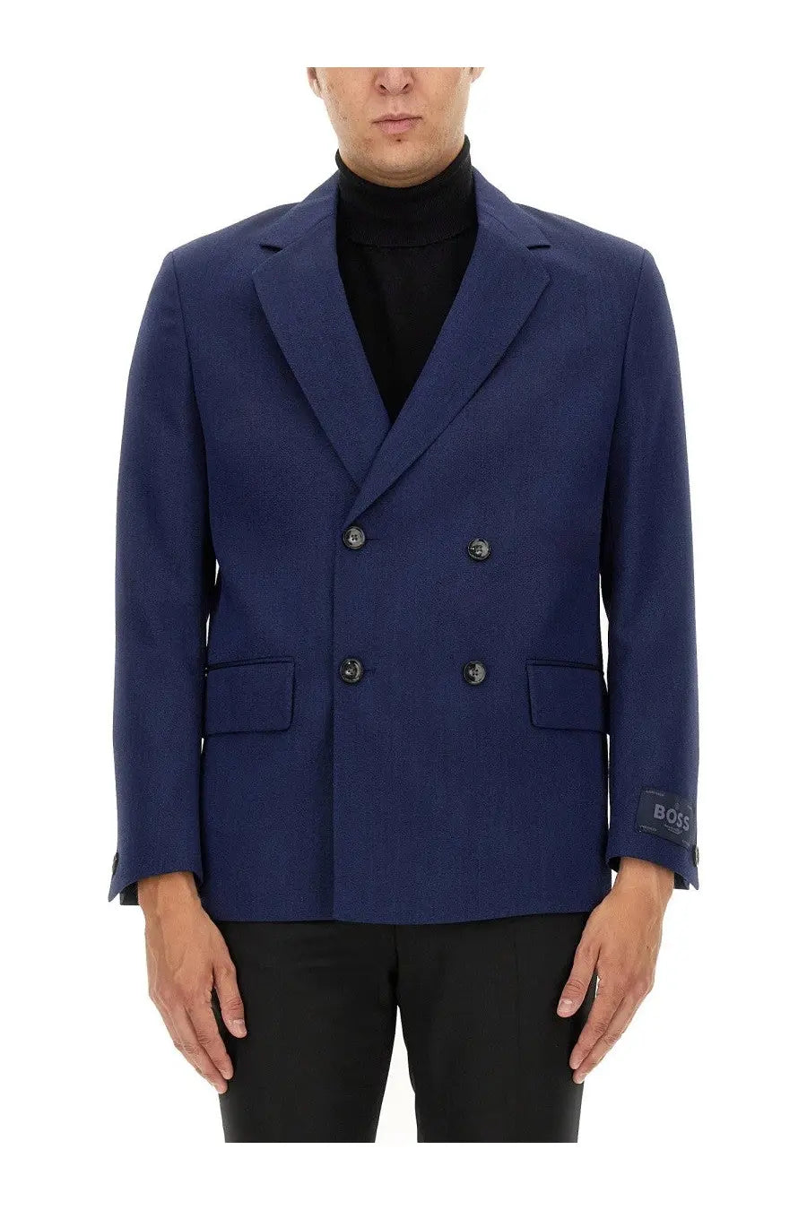 BOSS Men's Double Breasted Jacket Blue