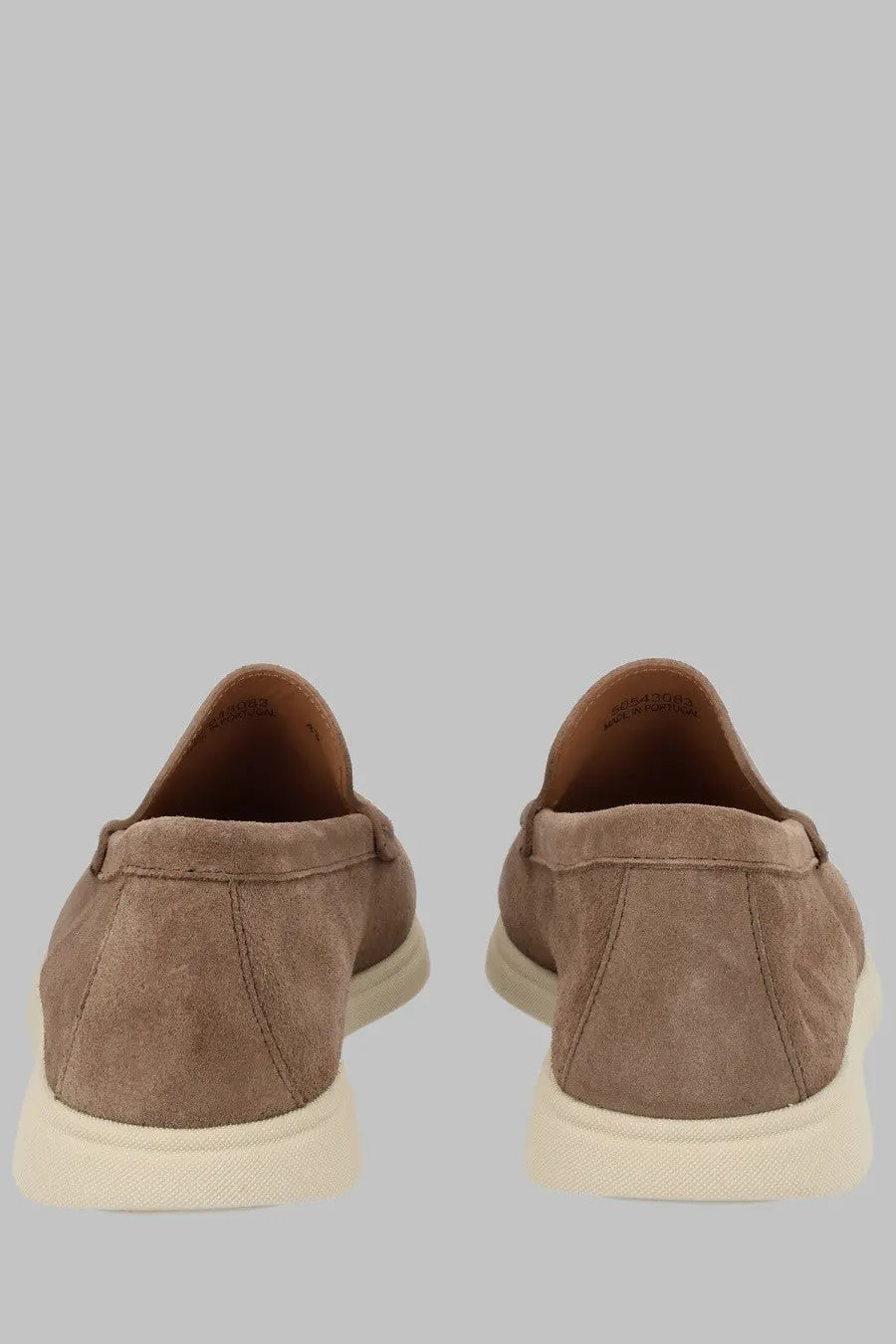 BOSS men’s tan suede loafers with white rubber sole in pelle scamosciata con beige for casual wear