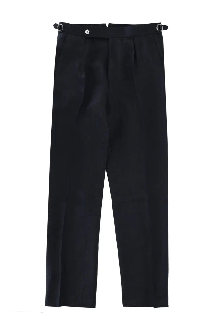 Black tailored trousers with sleek straight-leg cut and silver-toned belt loops from BOSS mens pantalone sartoriale con pieghe blue