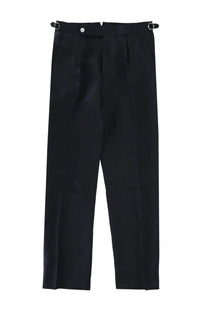 Black tailored trousers with sleek straight-leg cut and silver-toned belt loops from BOSS mens pantalone sartoriale con pieghe blue