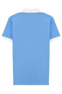 Bose men’s polo paddy blue short-sleeved light blue shirt with white collar and sleeve cuffs ideal for casual wear