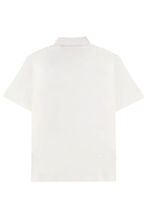 BOSS men’s polo white minimalist short-sleeved shirt in soft breathable cotton with a clean unadorned design