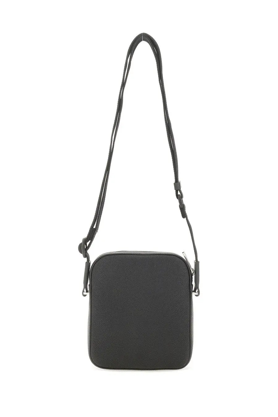 Boss men’s reporter bag black textured leather crossbody with sleek minimalist design and adjustable strap