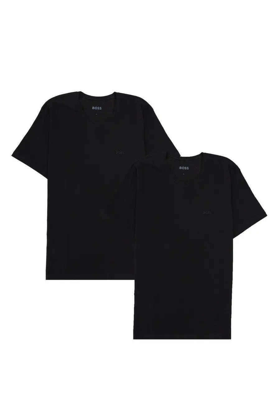 BOSS men’s set DA Due black short-sleeved t-shirts with subtle logo embroidery on chest and collar