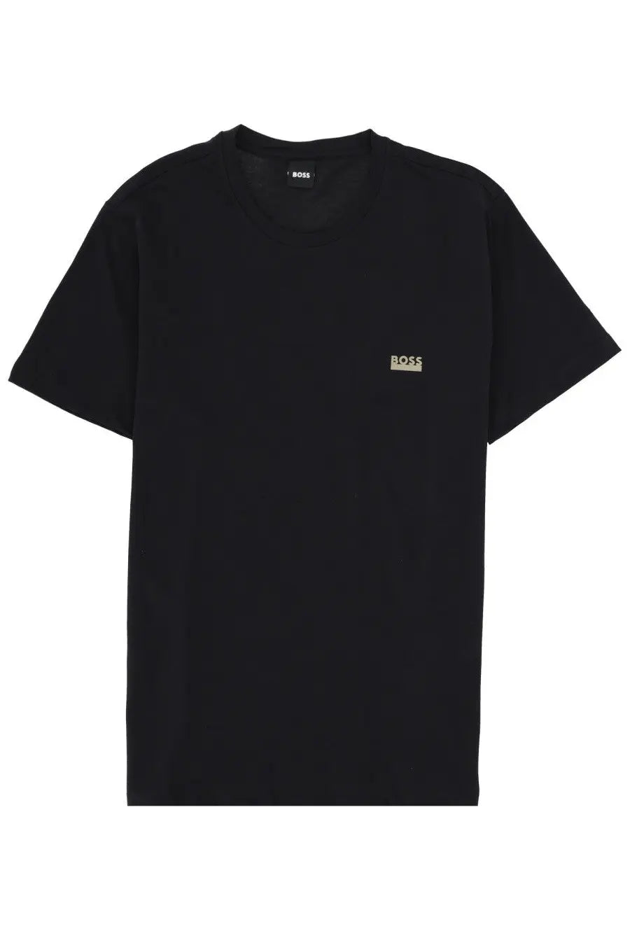 Black boss men’s shirt con black t-shirt with subtle embroidered logo on chest in soft cotton fabric