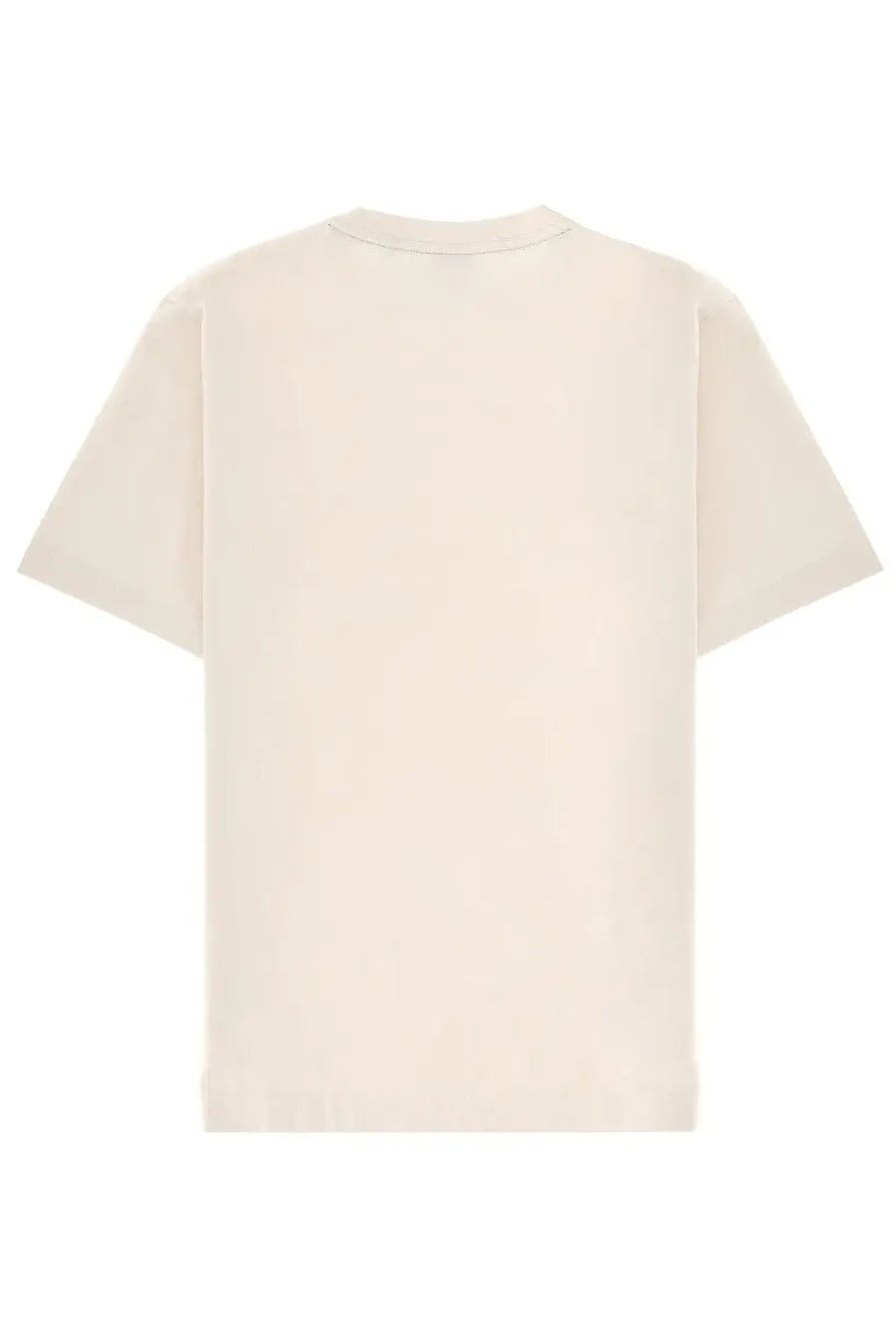Boss men’s cream-colored cotton t-shirt with a relaxed fit and simple crew neckline in minimalist style