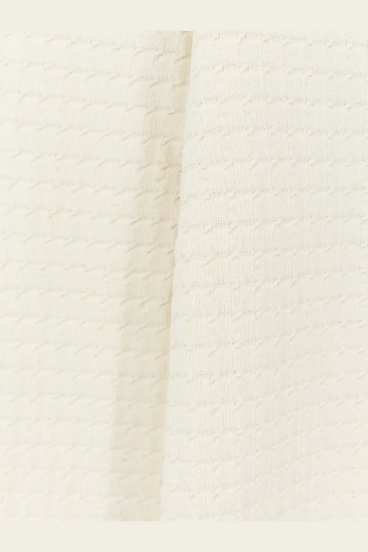 Cream-colored boss men’s sweater in silk and cotton blend with subtle textured weave pattern