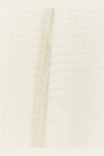 Cream-colored boss men’s sweater in silk and cotton blend with subtle textured weave pattern