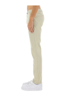 BOSS men’s slim fit beige chino trousers with subtle stitching details made from premium cotton blend fabric