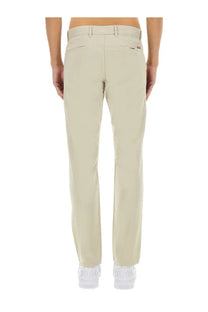 Boss men’s slim fit beige chino trousers with classic straight-leg cut and subtle stitching details