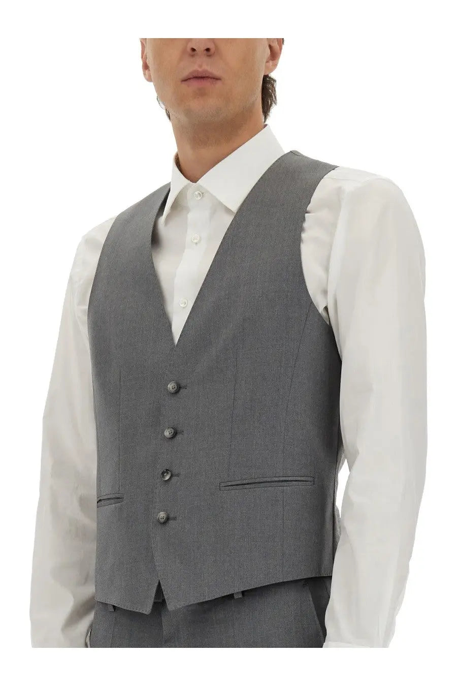 BOSS Men's Slim Fit Vest Grey, view 4