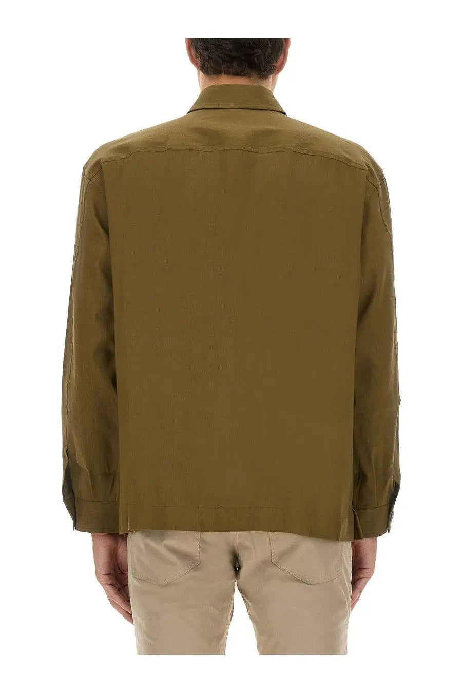 BOSS Men's Stretch Linen and Viscose Shirt Brown, view 3