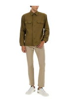 BOSS Men's Stretch Linen and Viscose Shirt Brown, view 2