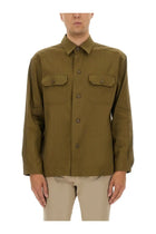 BOSS Men's Stretch Linen and Viscose Shirt Brown