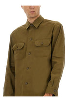 BOSS Men's Stretch Linen and Viscose Shirt Brown, view 4