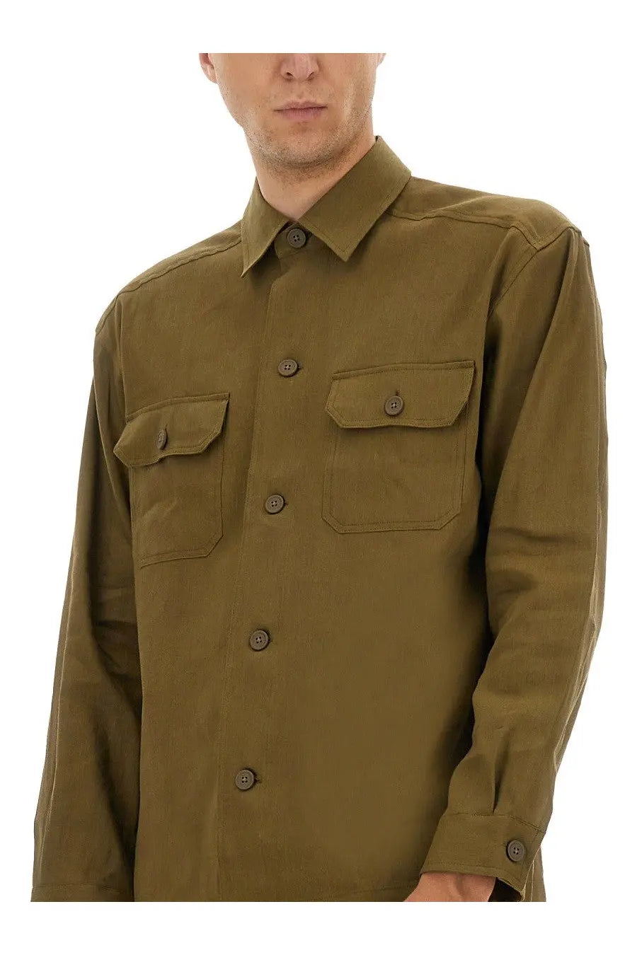 BOSS Men's Stretch Linen and Viscose Shirt Brown, view 4