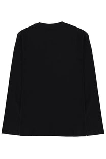 Boss men’s townlwy long sleeve shirt black with a smooth solid fabric finish and crew neck design