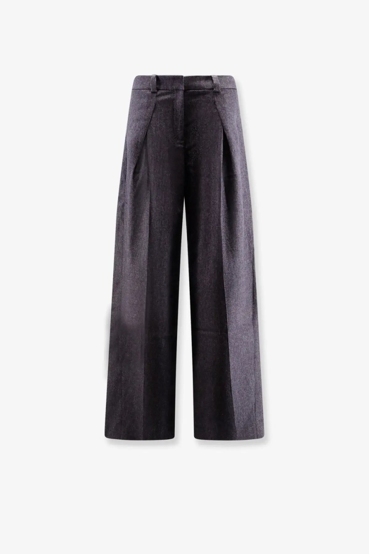 BOSS women’s taflong trousers blue dark gray wide-leg high waist with subtle textured pattern