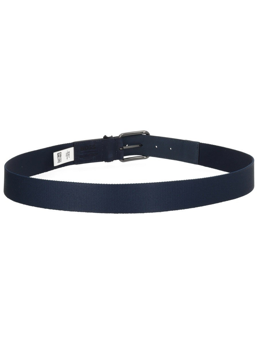 Boss Men's Boss Aston Martin Leather Belt Blue