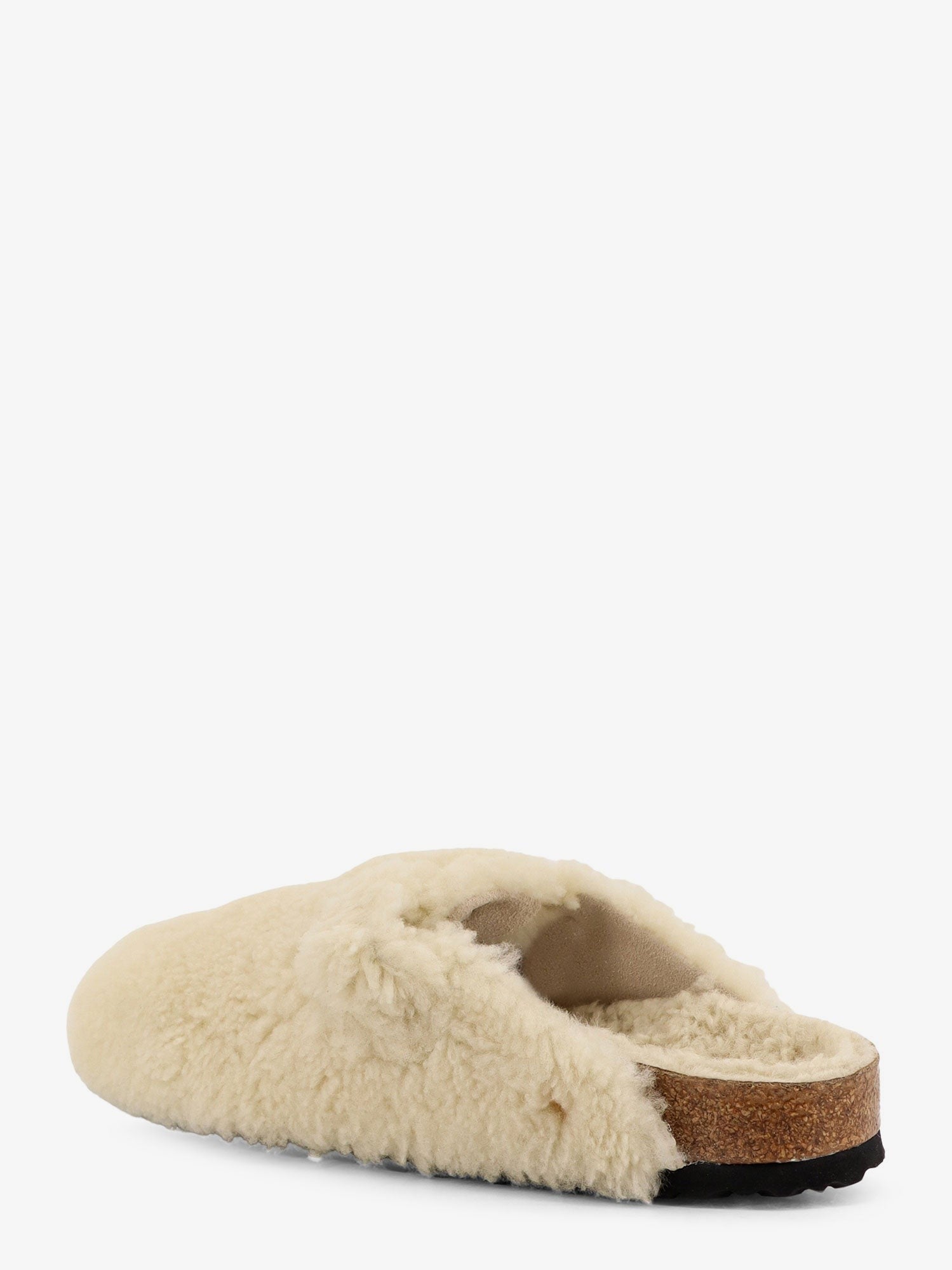 Birkenstock Women's Boston Big Buckle Shearling Mule White
