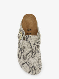 Birkenstock Women's Boston Suede Sabot White