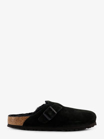 Birkenstock Unisex Boston VL Shearling Suede Mule Black