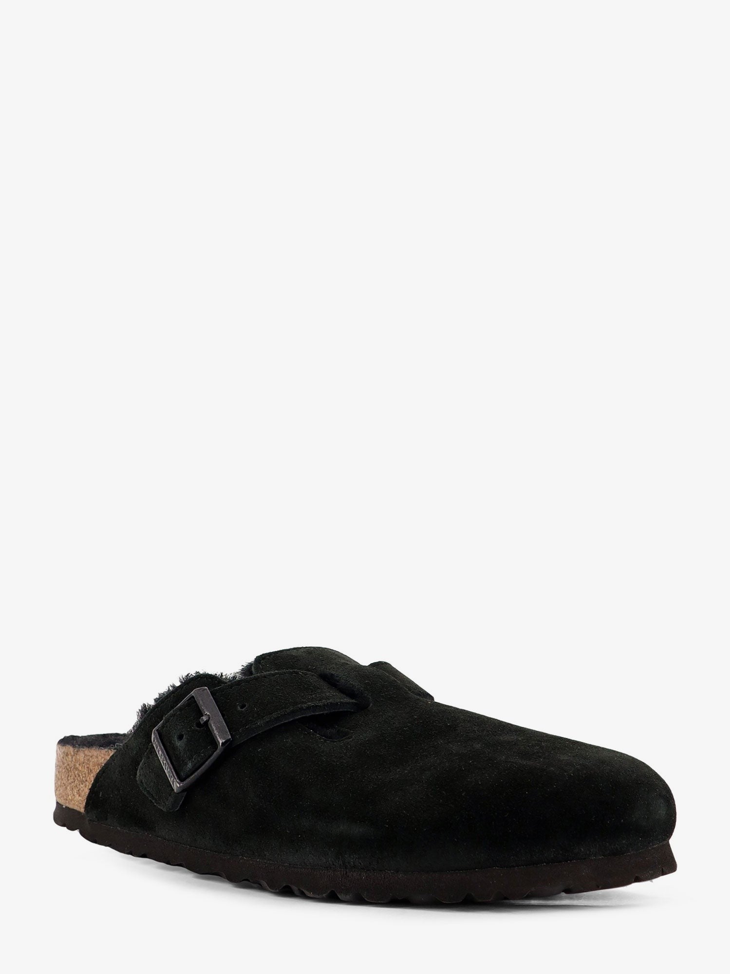 Birkenstock Unisex Boston VL Shearling Suede Mule Black