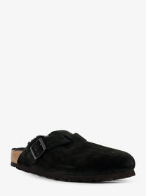 Birkenstock Unisex Boston VL Shearling Suede Mule Black