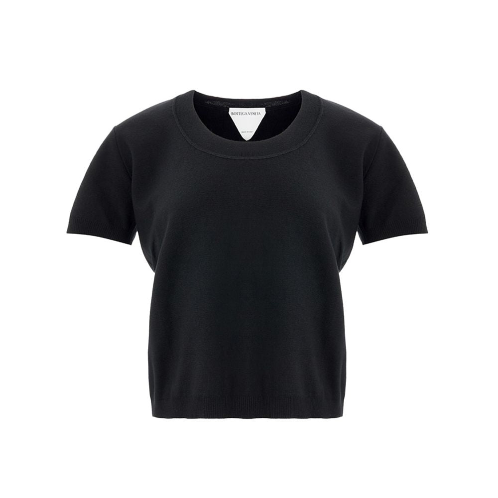 Bottega Veneta - Bottega Veneta Black Cropped Cashmere Sweater - Women’s Clothing