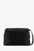 Bottega Veneta Men's Andiamo Leather Shoulder Bag Black, view 3