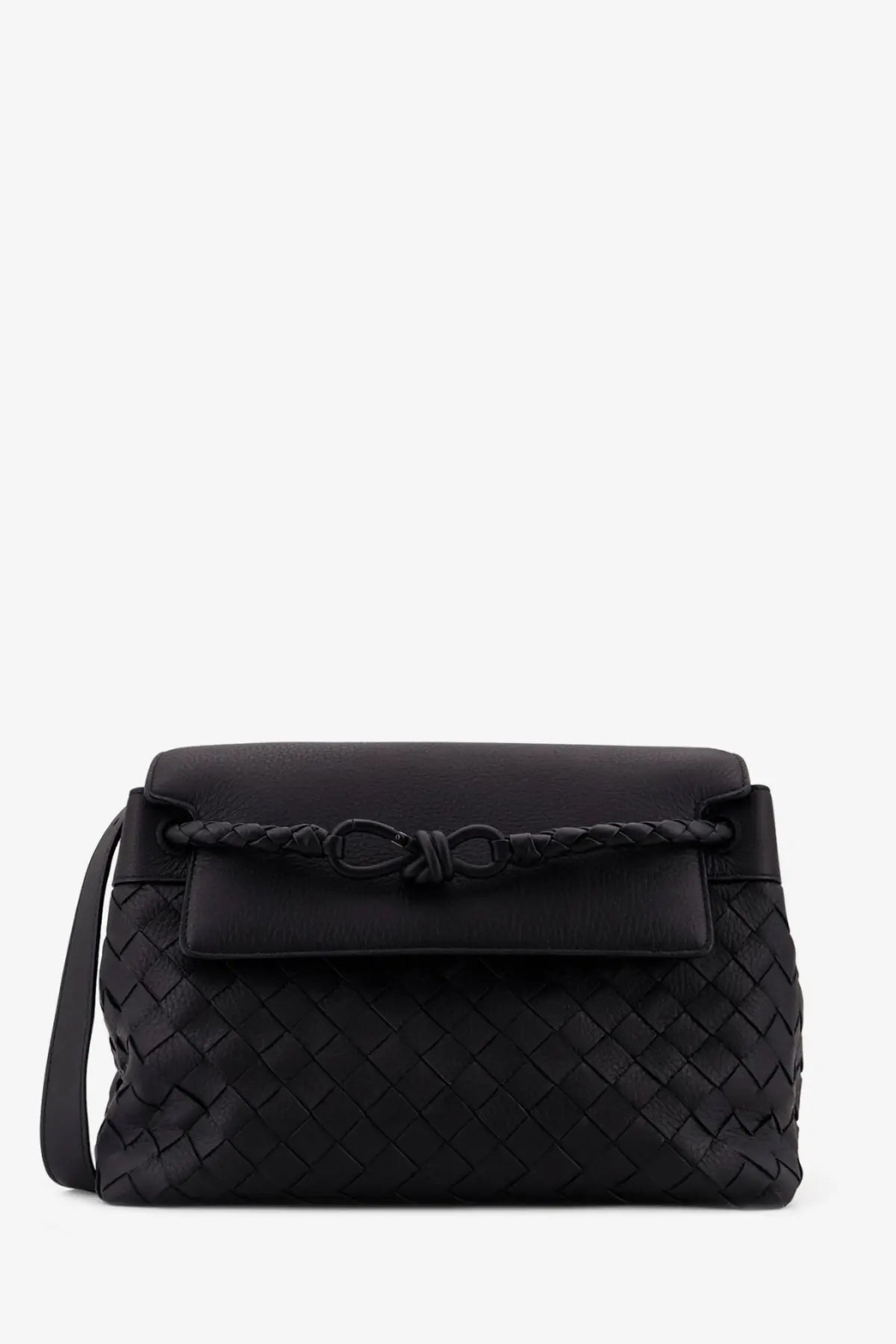 Bottega Veneta Men's Andiamo Leather Shoulder Bag Black