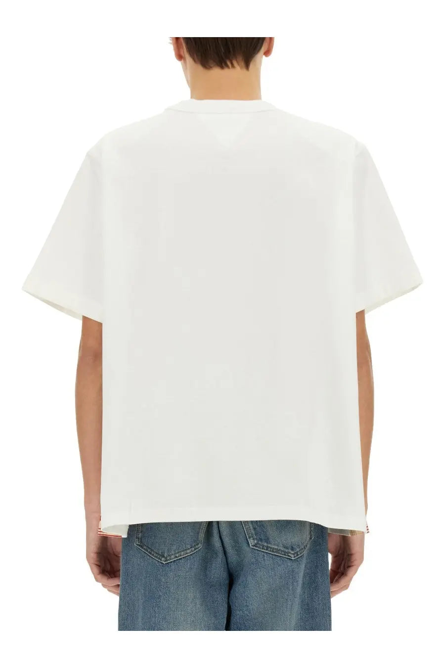 Bottega Veneta Men's Checkered Shirt Made of Soft Cotton Jersey White, view 3