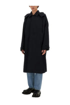 Bottega Veneta Men's Hooded Trench Coat Blue, view 2