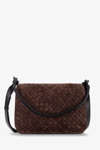 Bottega Veneta Men's Intrecciato Suede Shoulder Bag Brown
