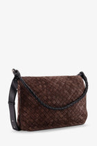 Bottega Veneta Men's Intrecciato Suede Shoulder Bag Brown, view 5