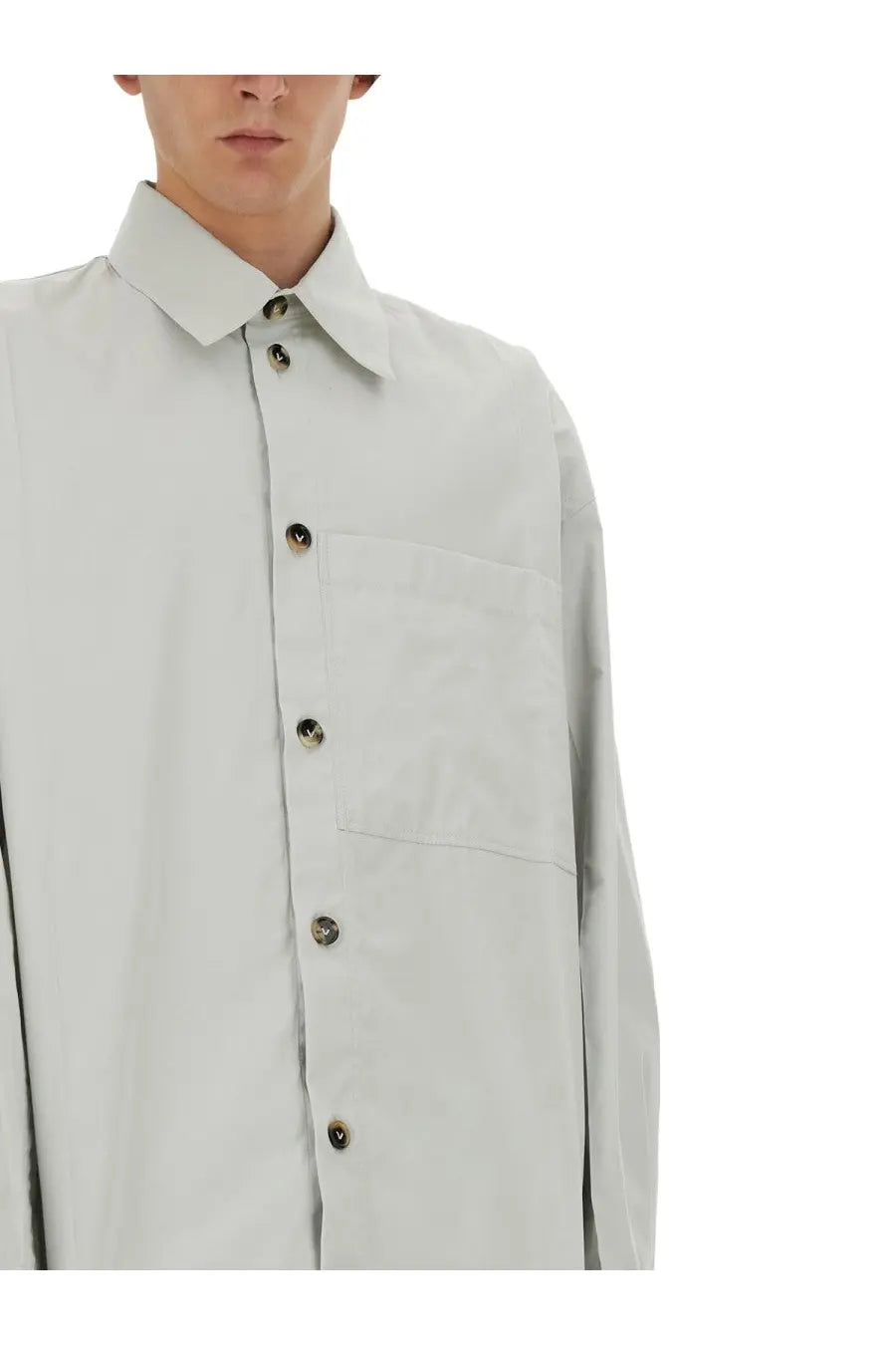 Bottega Veneta Men's Silk Shirt Beige, view 4