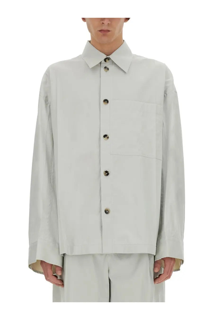 Bottega Veneta Men's Silk Shirt Beige