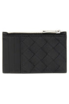 Bottega Veneta Men's Woven Card Holder Black, view 2
