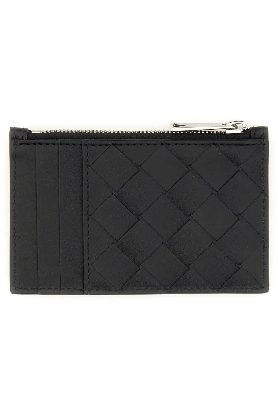 Bottega Veneta Men's Woven Card Holder Black, view 2